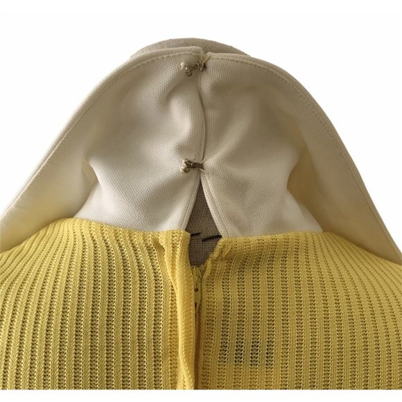 Vintage 70s Puritan Forever Young Yellow Print Mod Maxi Dress Poly Groovy Hippie - Picture 10 of 12